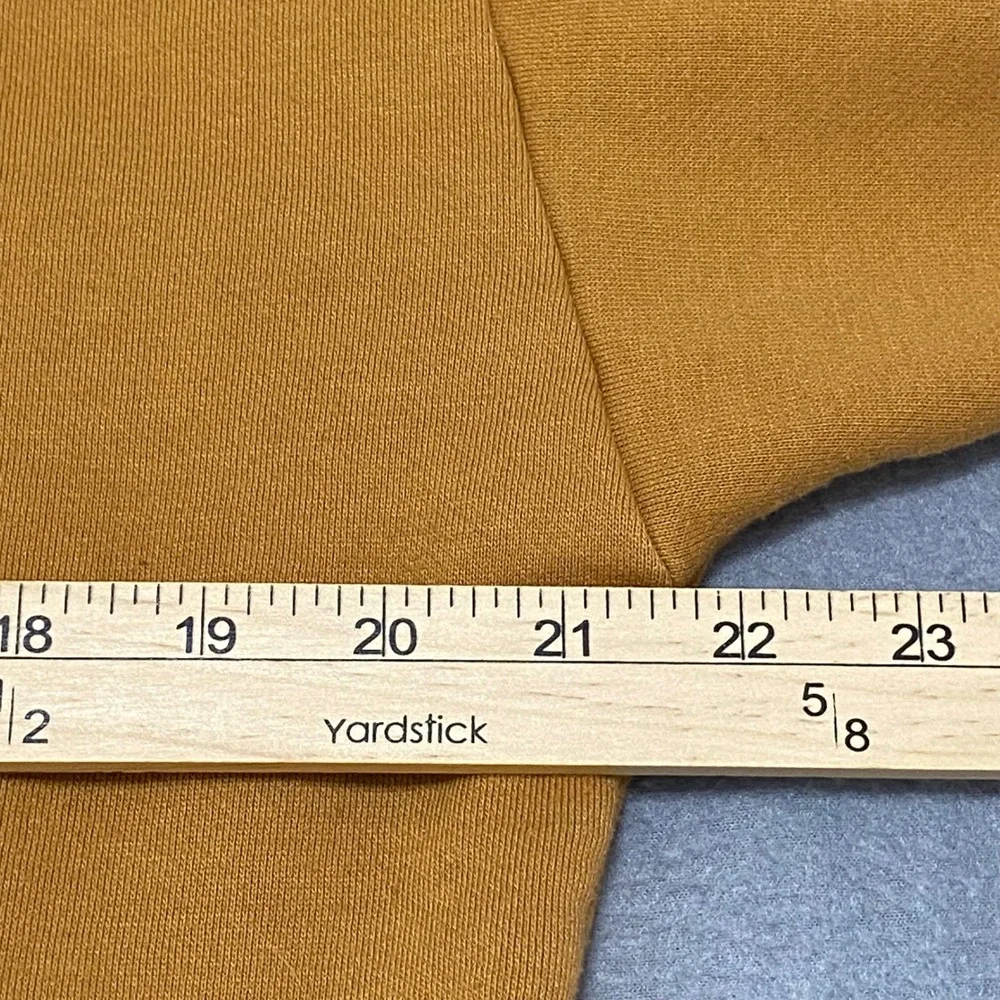 Alo Yoga Accolade Hoodie Mustard Yellow Ochre Chrome Logo Sweatshirt XS